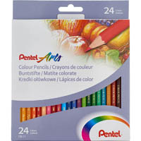 pentel cb8 arts colour pencils assorted pack 24