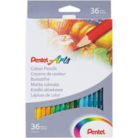 pentel cb8 arts colour pencils assorted pack 36