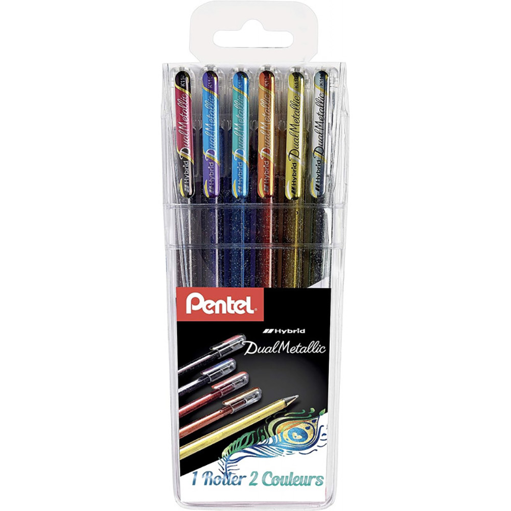 Image for PENTEL K110 HYBRID DUAL METALLIC GEL INK PEN 1.0MM ASSORTED BOX 6 from BusinessWorld Computer & Stationery Warehouse