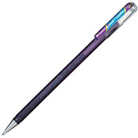 pentel k110 hybrid dual metallic gel ink pen 1.0mm violet / metallic blue box 12