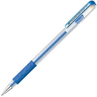pentel k118 hybrid gel grip gel ink pen 0.8mm metallic blue box 12