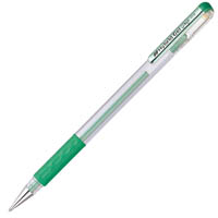 pentel k118 hybrid gel grip gel ink pen 0.8mm metallic green box 12