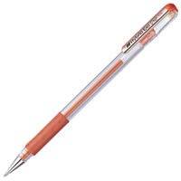 pentel k118 hybrid gel grip gel ink pen 0.8mm metallic brown box 12