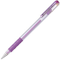 pentel k118 hybrid gel grip gel ink pen 0.8mm metallic violet box 12