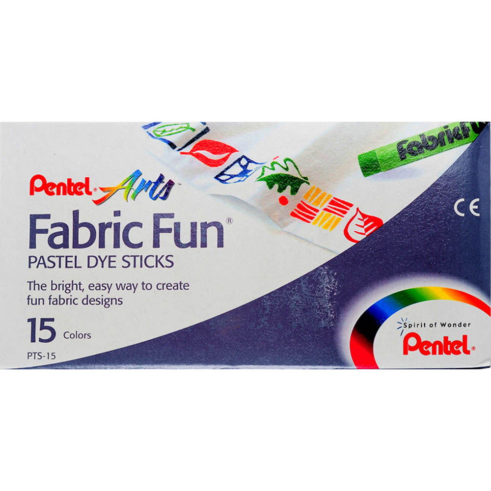 Image for PENTEL PTS ARTS FABRIC FUN PASTEL DYE STICKS ASSORTED PACK 15 from Office Heaven