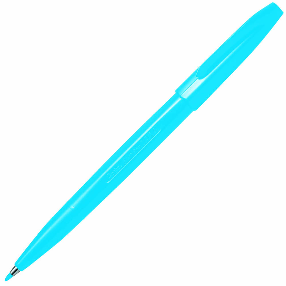 Image for PENTEL S520 SIGN PEN 0.8MM SKY BLUE BOX 12 from That Office Place PICTON