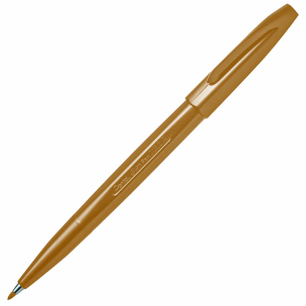 Image for PENTEL S520 SIGN PEN 0.8MM YELLOW OCHRE BOX 12 from BusinessWorld Computer & Stationery Warehouse