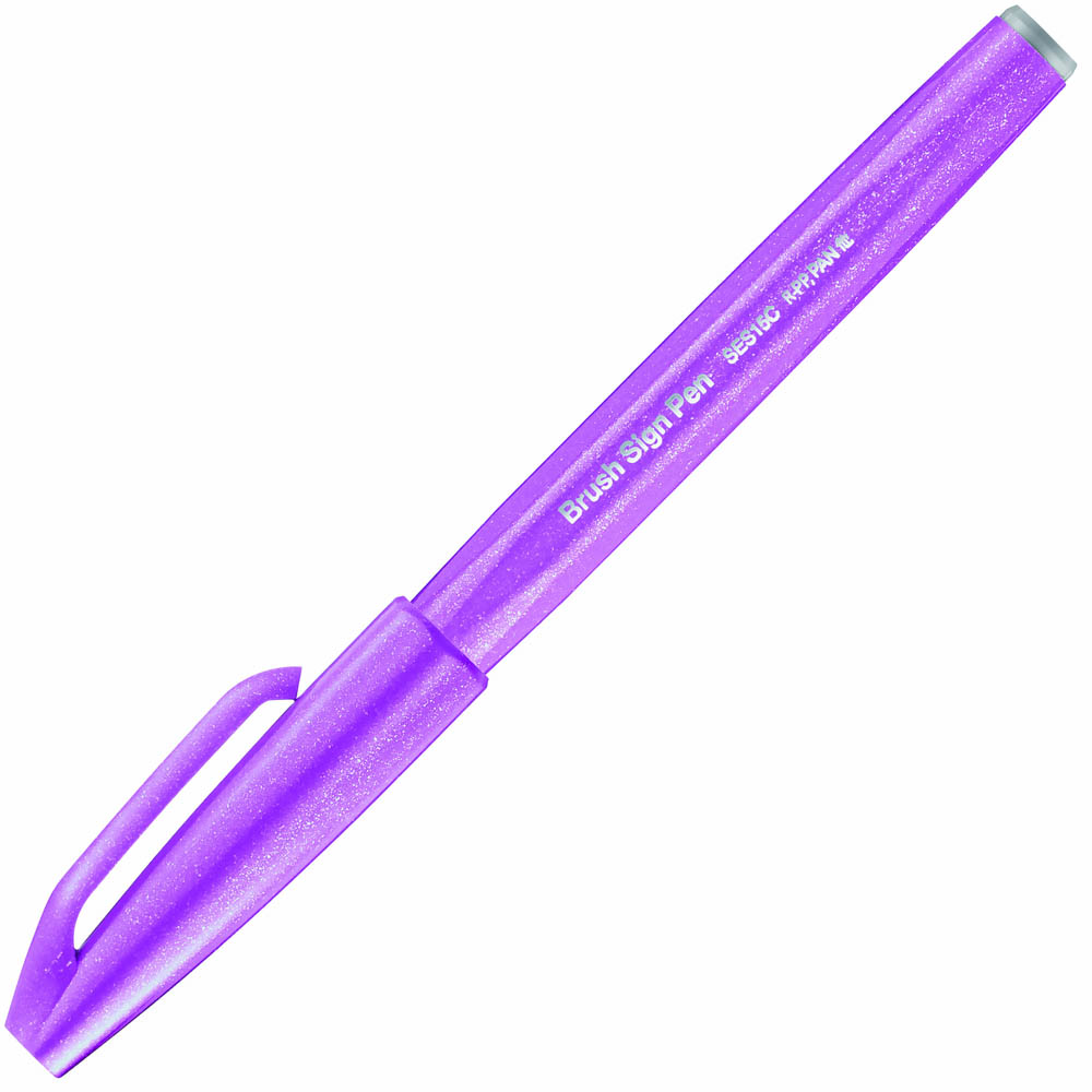 Image for PENTEL SES15C BRUSH SIGN PEN MARKER PINK PURPLE BOX 10 from Memo Office and Art