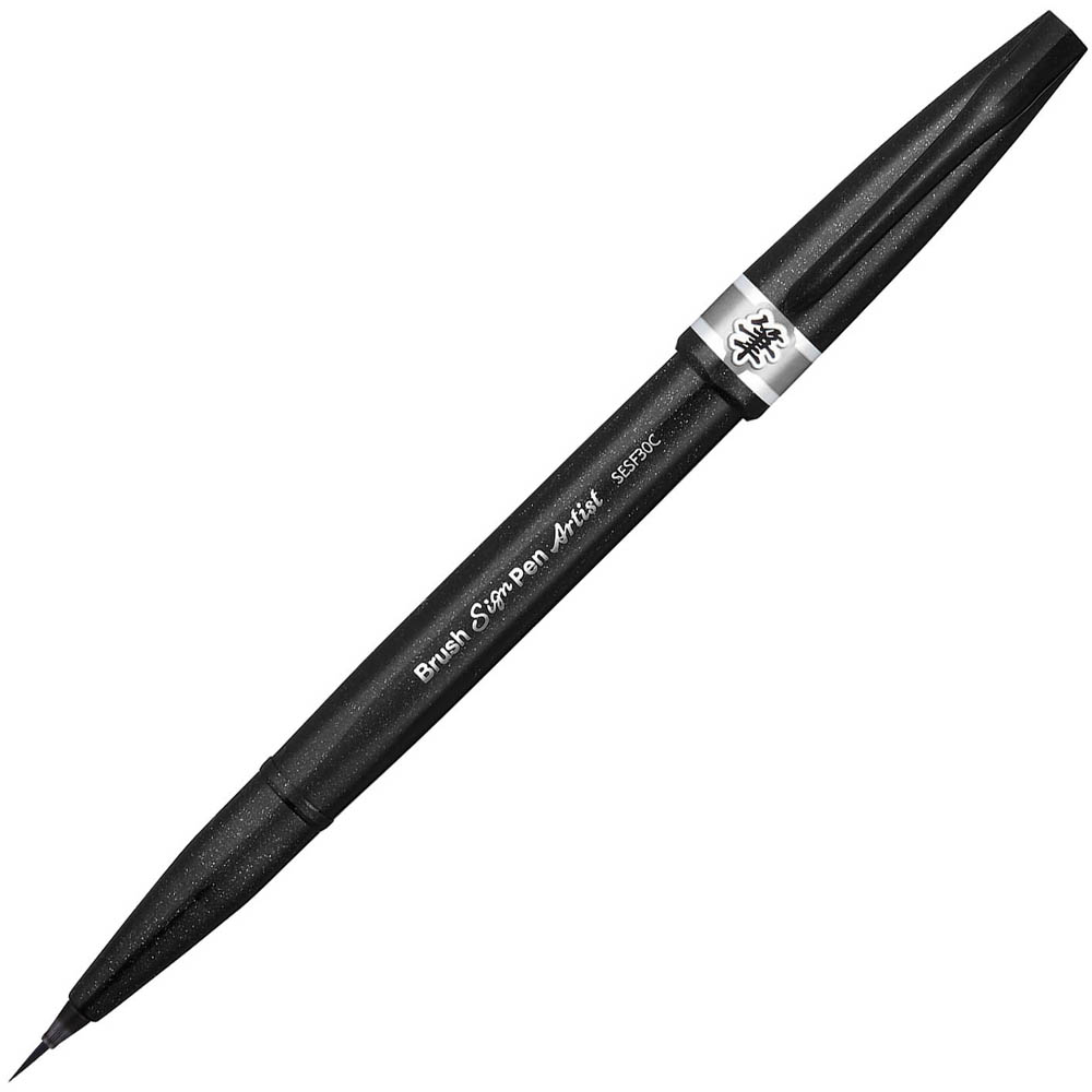 Image for PENTEL SESF30C ARTIST BRUSH SIGN PEN SUPER FINE GREY BOX 12 from BusinessWorld Computer & Stationery Warehouse