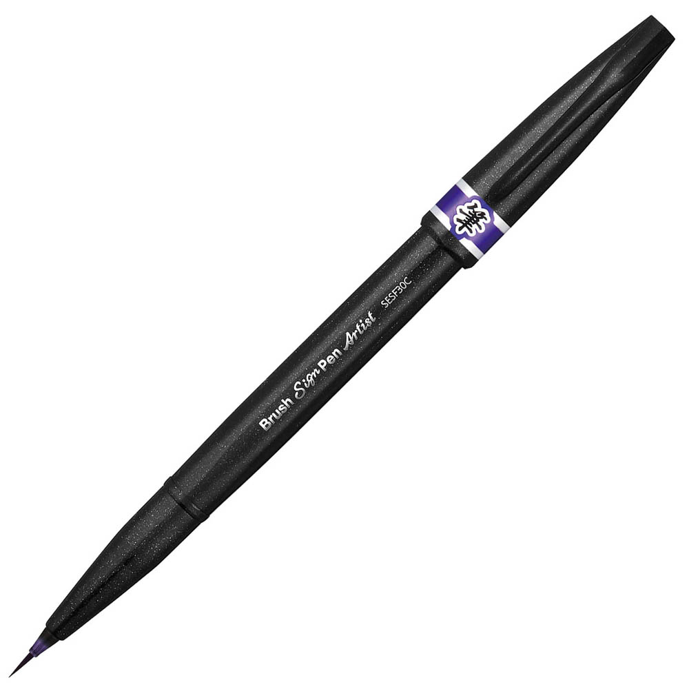 Image for PENTEL SESF30C ARTIST BRUSH SIGN PEN SUPER FINE VIOLET BOX 12 from That Office Place PICTON