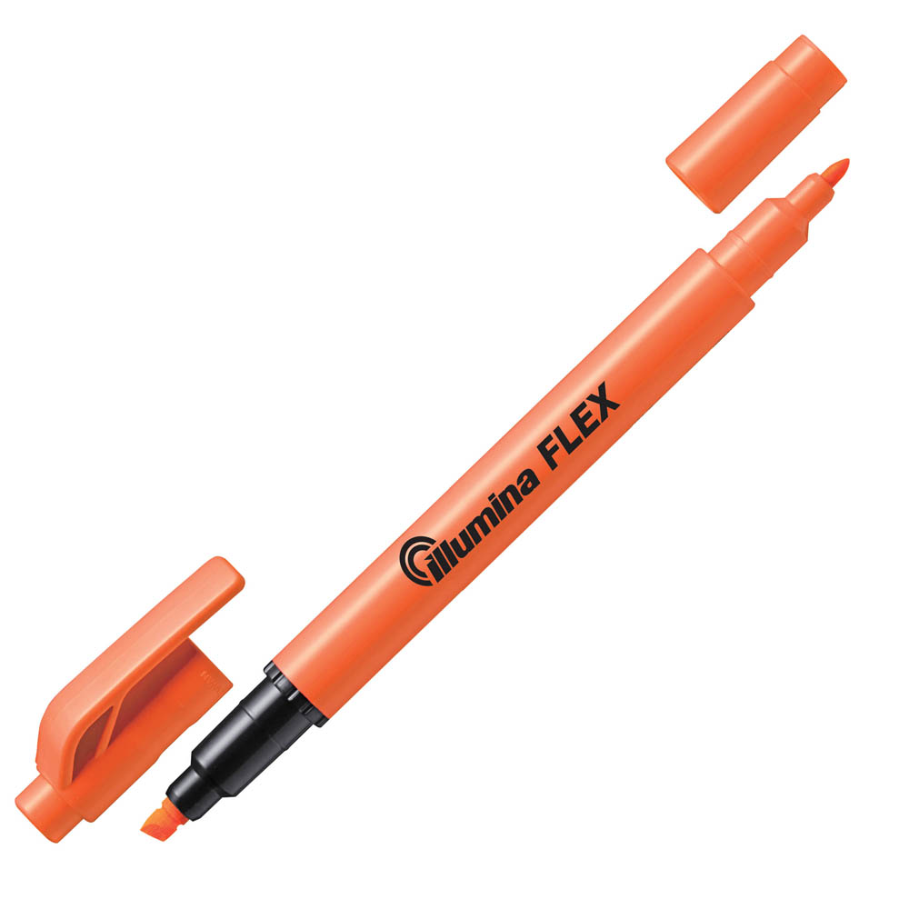 Image for PENTEL SLW11 ILLUMINA FLEX HIGHLIGHTER TWIN TIP BULLET/CHISEL ORANGE from That Office Place PICTON