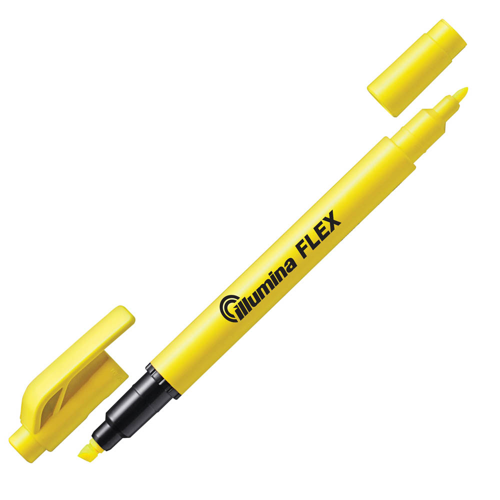 Image for PENTEL SLW11 ILLUMINA FLEX HIGHLIGHTER TWIN TIP BULLET/CHISEL YELLOW from Mitronics Corporation