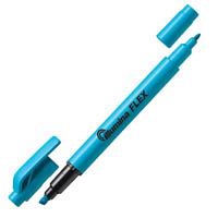 pentel slw11 illumina flex highlighter twin tip bullet/chisel sky blue