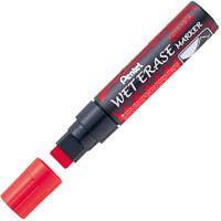 pentel smw56 jumbo wet erase chalk marker chisel 10-15mm red