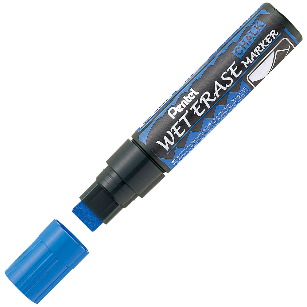 Image for PENTEL SMW56 JUMBO WET ERASE CHALK MARKER CHISEL 10-15MM BLUE from That Office Place PICTON
