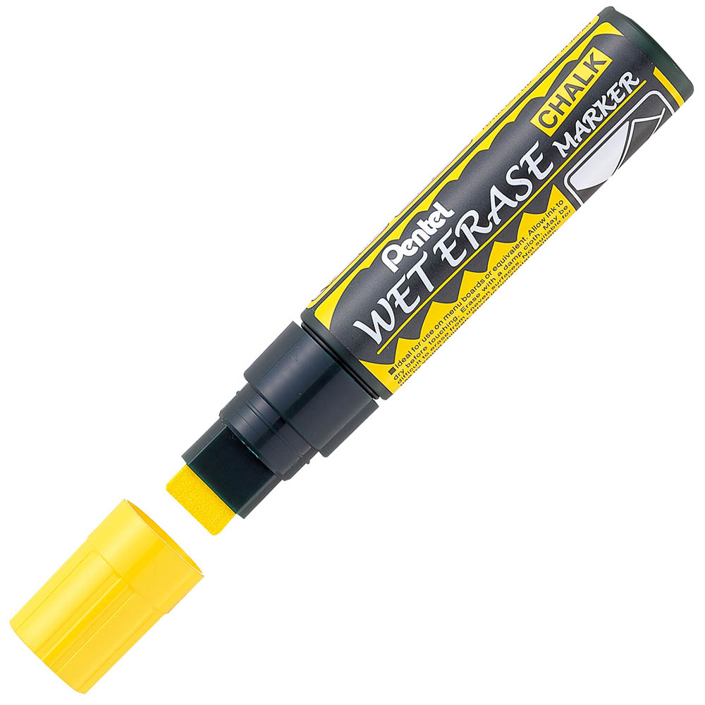 Image for PENTEL SMW56 JUMBO WET ERASE CHALK MARKER CHISEL 10-15MM YELLOW from That Office Place PICTON