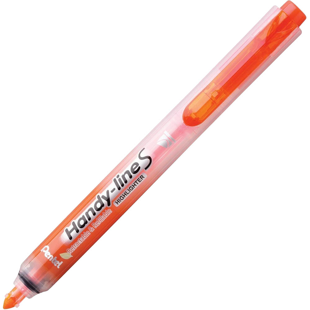 Image for PENTEL SXS15 HANDY-LINE S RETRACTABLE HIGHLIGHTER CHISEL ORANGE BOX 12 from BusinessWorld Computer & Stationery Warehouse