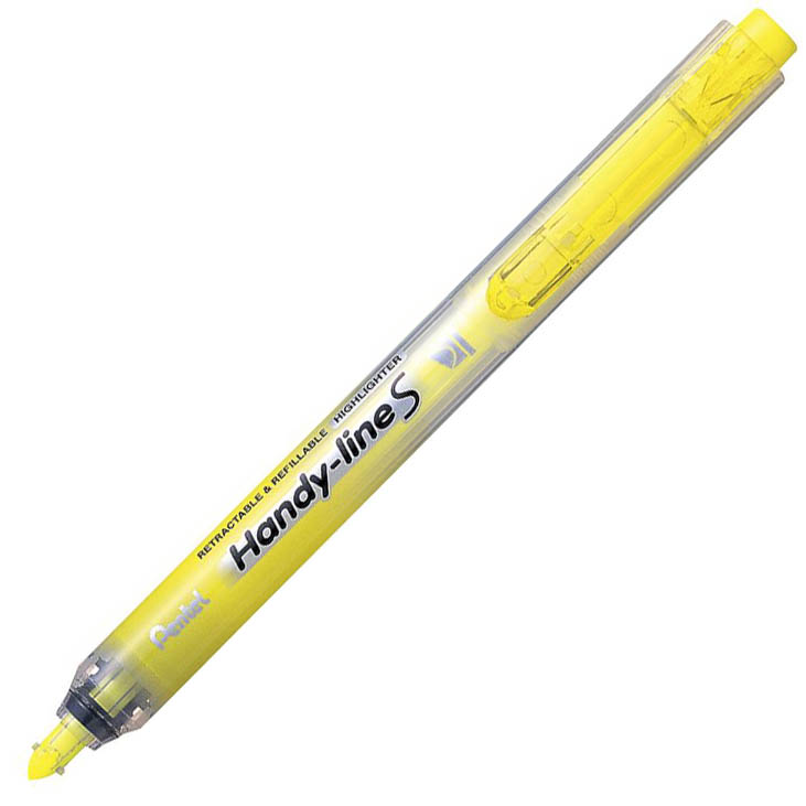 Image for PENTEL SXS15 HANDY-LINE S RETRACTABLE HIGHLIGHTER CHISEL YELLOW BOX 12 from BusinessWorld Computer & Stationery Warehouse