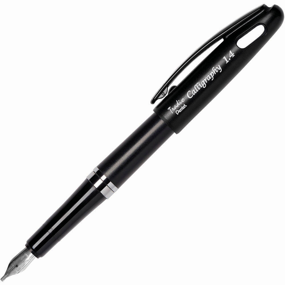 Image for PENTEL TRC1 TRADIO CALLIGRAPHY FOUNTAIN PEN 1.4 MM BLACK BOX 12 from York Stationers