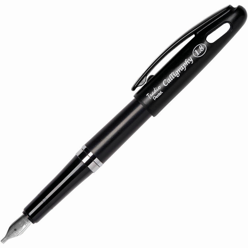 Image for PENTEL TRC1 TRADIO CALLIGRAPHY FOUNTAIN PEN 1.8 MM BLACK BOX 12 from BusinessWorld Computer & Stationery Warehouse