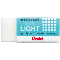 pentel zel hi-polymer eraser light medium white