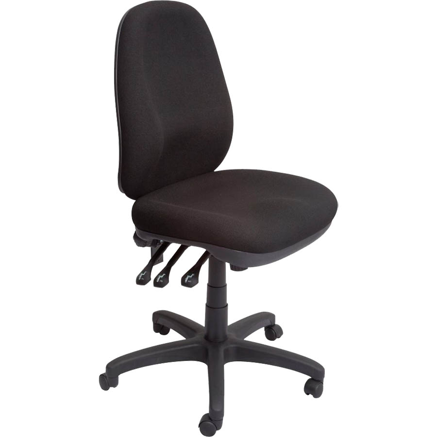Image for RAPIDLINE PO500 ERGONOMIC HEAVY DUTY TASK CHAIR HIGH BACK BLACK from That Office Place PICTON