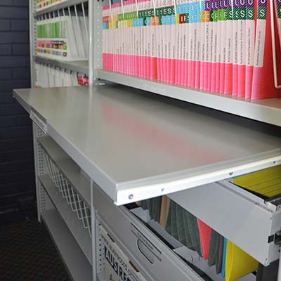 Image for STEELCO TAMBOUR DOOR CABINET PULL OUT SHELF 900MM SATIN SILVER from Australian Stationery Supplies