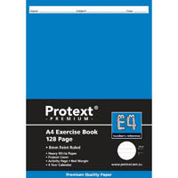 protext e4 premium exercise book ruled 8mm 70gsm 128 page a4 assorted