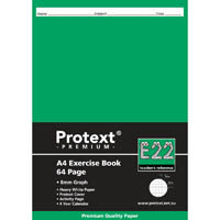 protext e22 premium exercise book graph 8mm 70gsm 64 page a4 assorted