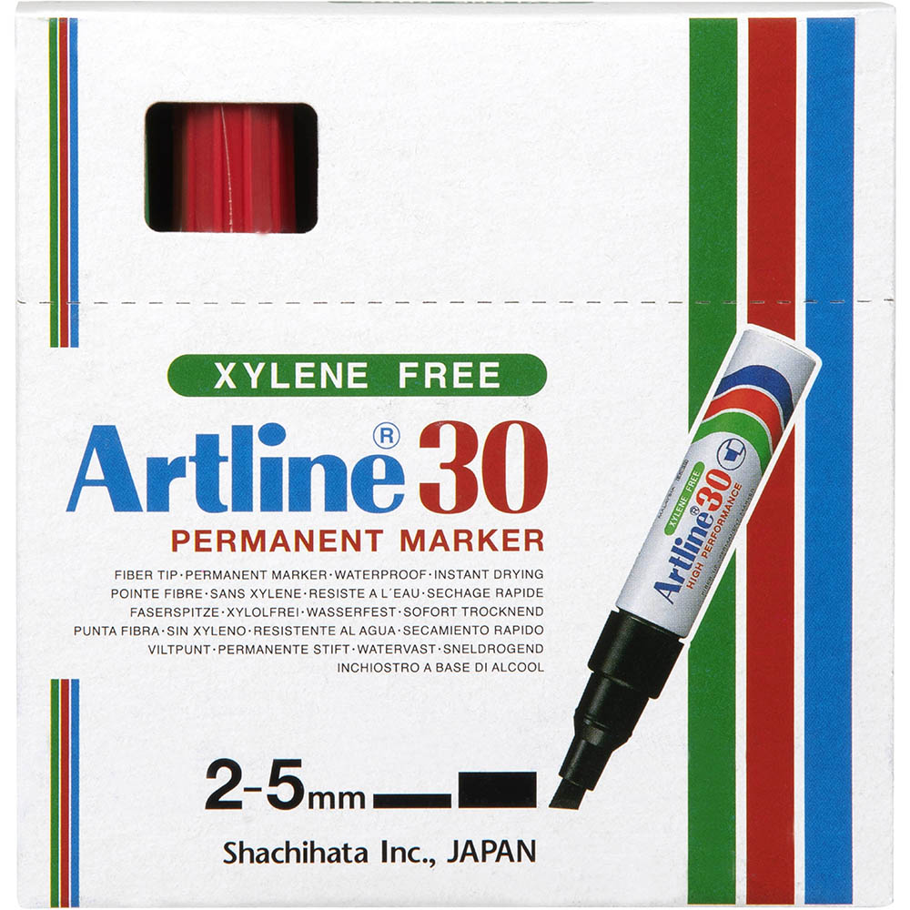 Image for ARTLINE 30 MINI PERMANENT MARKER CHISEL 5MM ASSORTED BOX 12 from Memo Office and Art