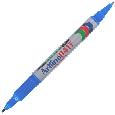 Image for ARTLINE 041T DUAL NIB PERMANENT MARKER BULLET 0.4/1.0MM BLUE from Challenge Office Supplies