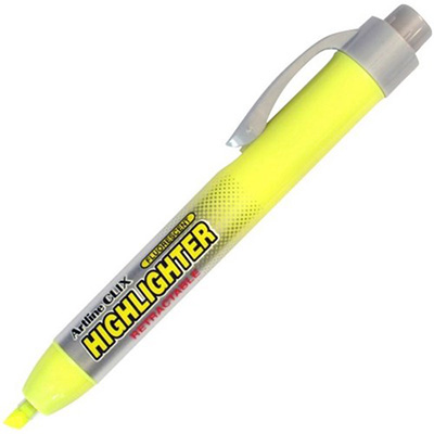 Image for ARTLINE 63 CLIX HIGHLIGHTER RETRACTABLE CHISEL YELLOW from BusinessWorld Computer & Stationery Warehouse