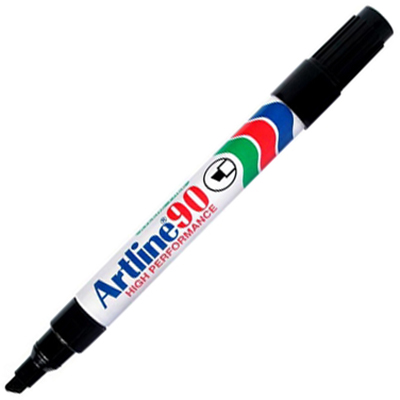 Image for ARTLINE 90 PERMANENT MARKER CHISEL 2-5MM BLACK from Australian Stationery Supplies