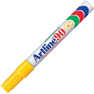 Image for ARTLINE 90 PERMANENT MARKER CHISEL 2-5MM YELLOW from Mitronics Corporation