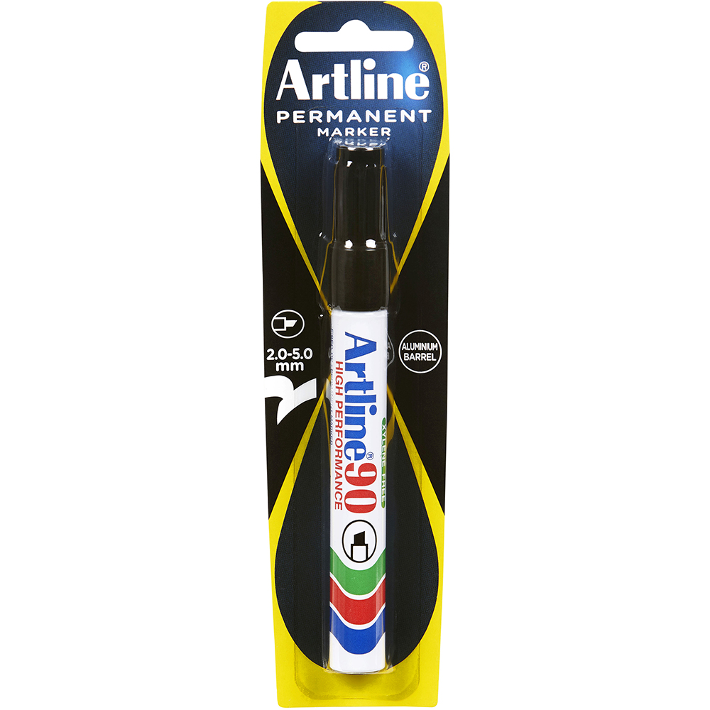 Image for ARTLINE 90 PERMANENT MARKER CHISEL 2-5MM BLACK HANGSELL from That Office Place PICTON