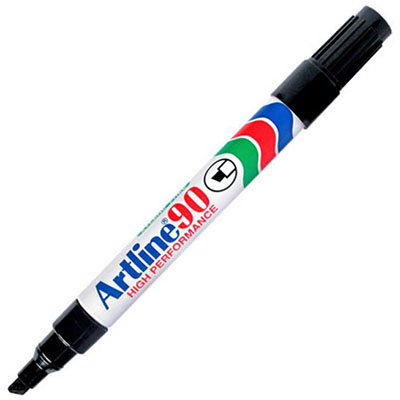 Image for ARTLINE 90 PERMANENT MARKER CHISEL 2-5MM BLACK PACK 2 HANGSELL from That Office Place PICTON