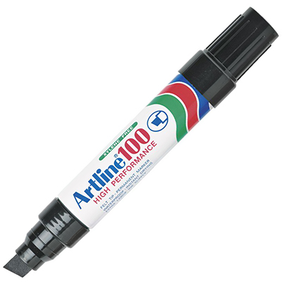 Image for ARTLINE 100 PERMANENT MARKER CHISEL 12MM BLACK from Australian Stationery Supplies