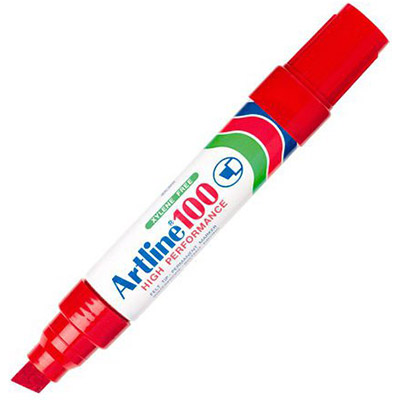 Image for ARTLINE 100 PERMANENT MARKER CHISEL 12MM RED from Australian Stationery Supplies