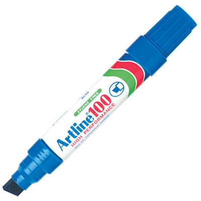 Image for ARTLINE 100 PERMANENT MARKER CHISEL 12MM BLUE from Memo Office and Art
