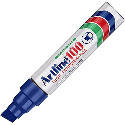 Image for ARTLINE 100 PERMANENT MARKER CHISEL 12MM BLUE HANGSELL from That Office Place PICTON