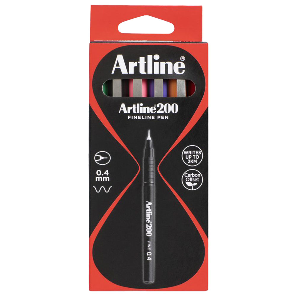 Image for ARTLINE 200 FINELINER PEN 0.4MM 8 COLOUR ASSORTED BOX 12 from BusinessWorld Computer & Stationery Warehouse