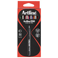 artline 200 fineliner pen 0.4mm 8 colour assorted box 12