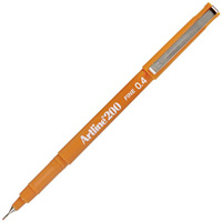 artline 200 fineliner pen 0.4mm bright orange