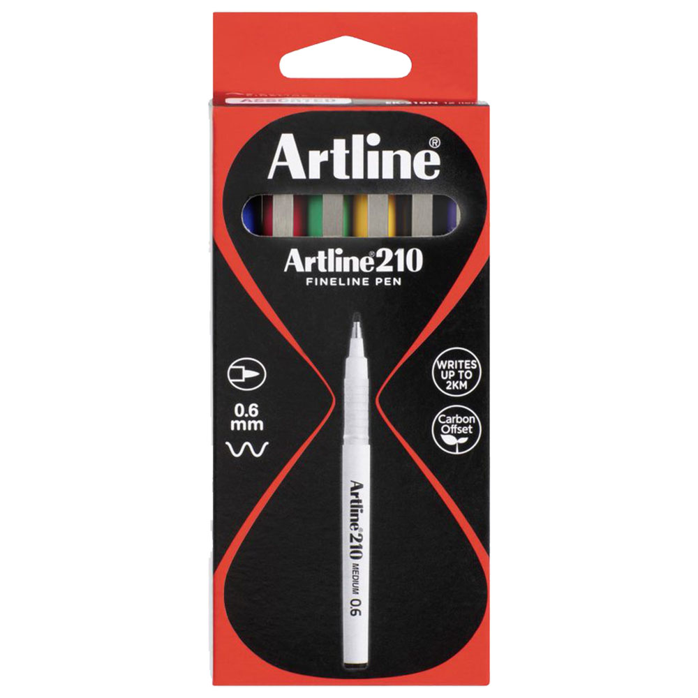 Image for ARTLINE 210 FINELINER PEN 0.6MM 8 COLOUR ASSORTED BOX 12 from BusinessWorld Computer & Stationery Warehouse