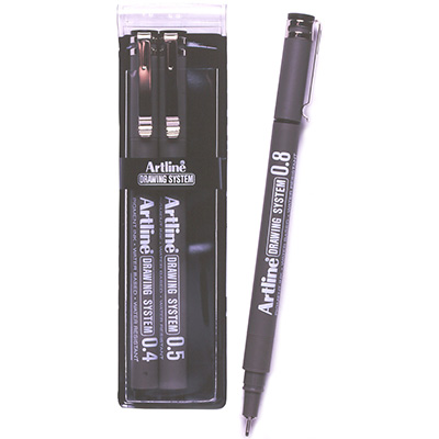 Image for ARTLINE 230 TECHNICAL DRAWING SYSTEM PEN 0.4-0.8MM BLACK WALLET 3 from Office Fix - WE WILL BEAT ANY ADVERTISED PRICE BY 10%