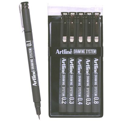 Image for ARTLINE 230 TECHNICAL DRAWING SYSTEM PEN 0.1-0.8MM BLACK WALLET 6 from BusinessWorld Computer & Stationery Warehouse