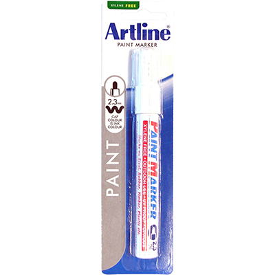 Image for ARTLINE 400 PAINT MARKER BULLET 2.3MM WHITE HANGSELL from That Office Place PICTON