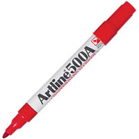 artline 500a whiteboard marker bullet 2mm red