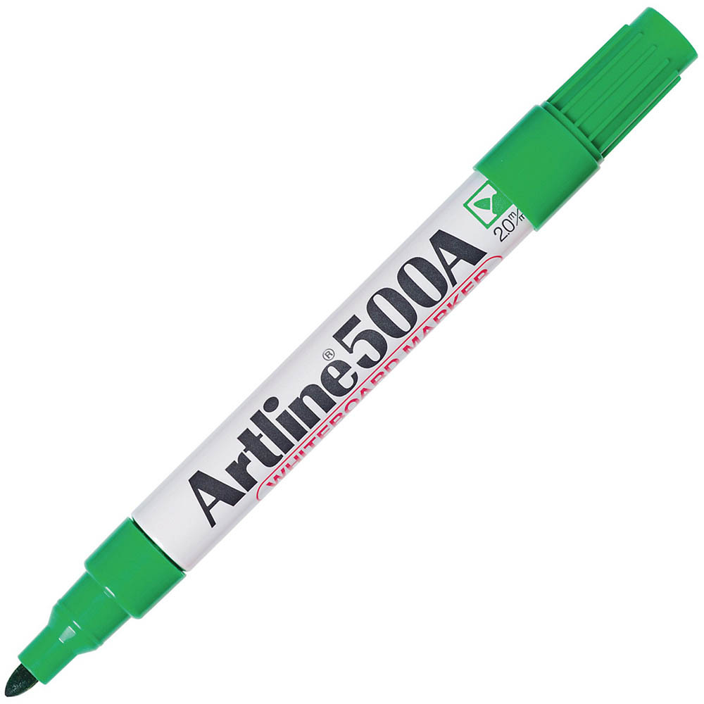 Image for ARTLINE 500A WHITEBOARD MARKER BULLET 2MM GREEN from BusinessWorld Computer & Stationery Warehouse