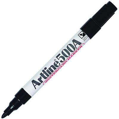 Image for ARTLINE 500A WHITEBOARD MARKER BULLET 2MM BLACK PACK 4 HANGSELL from That Office Place PICTON